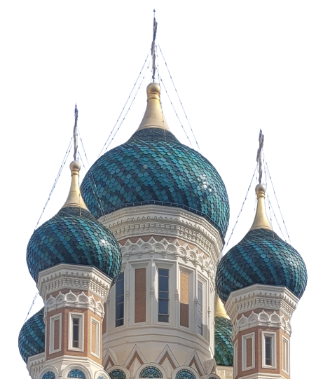 photo du toit de la cathedrale russe de nice